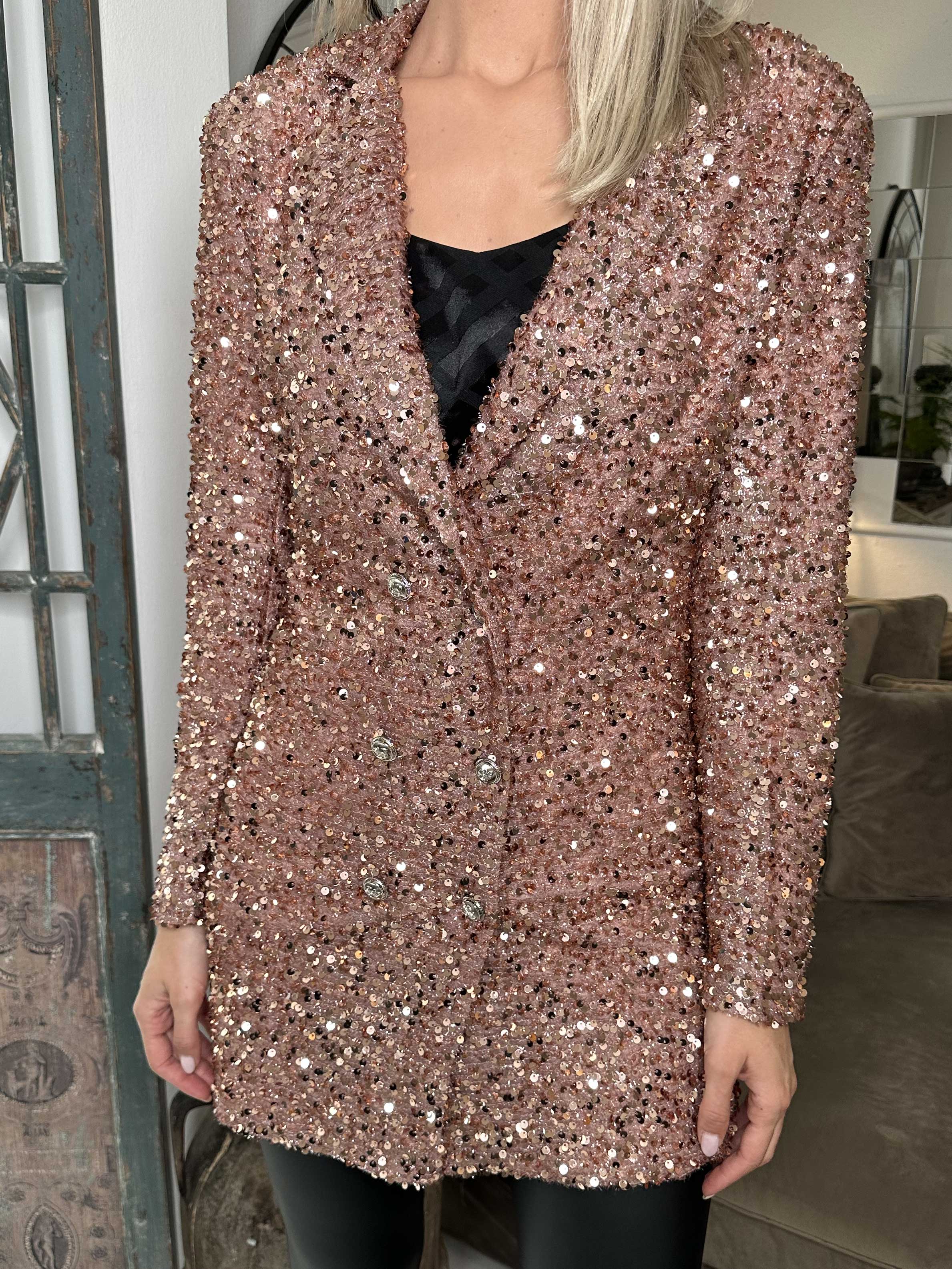 Dimina - Blazer med pailletter og knapper